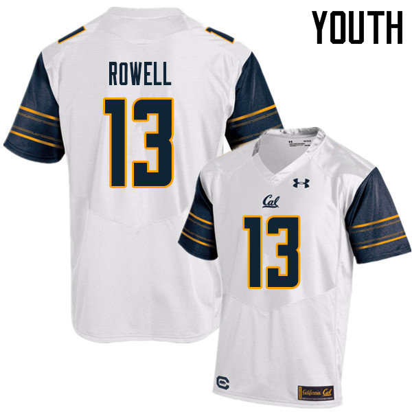 Youth #13 Robby Rowell Cal Bears UA College Football Jerseys Sale-White